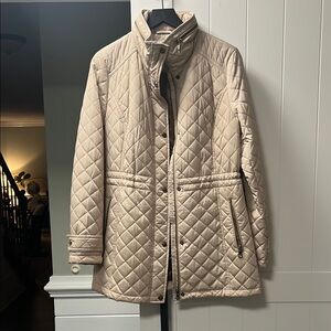 Calvin Klein Tan Puffer Jacket with Quilted Design